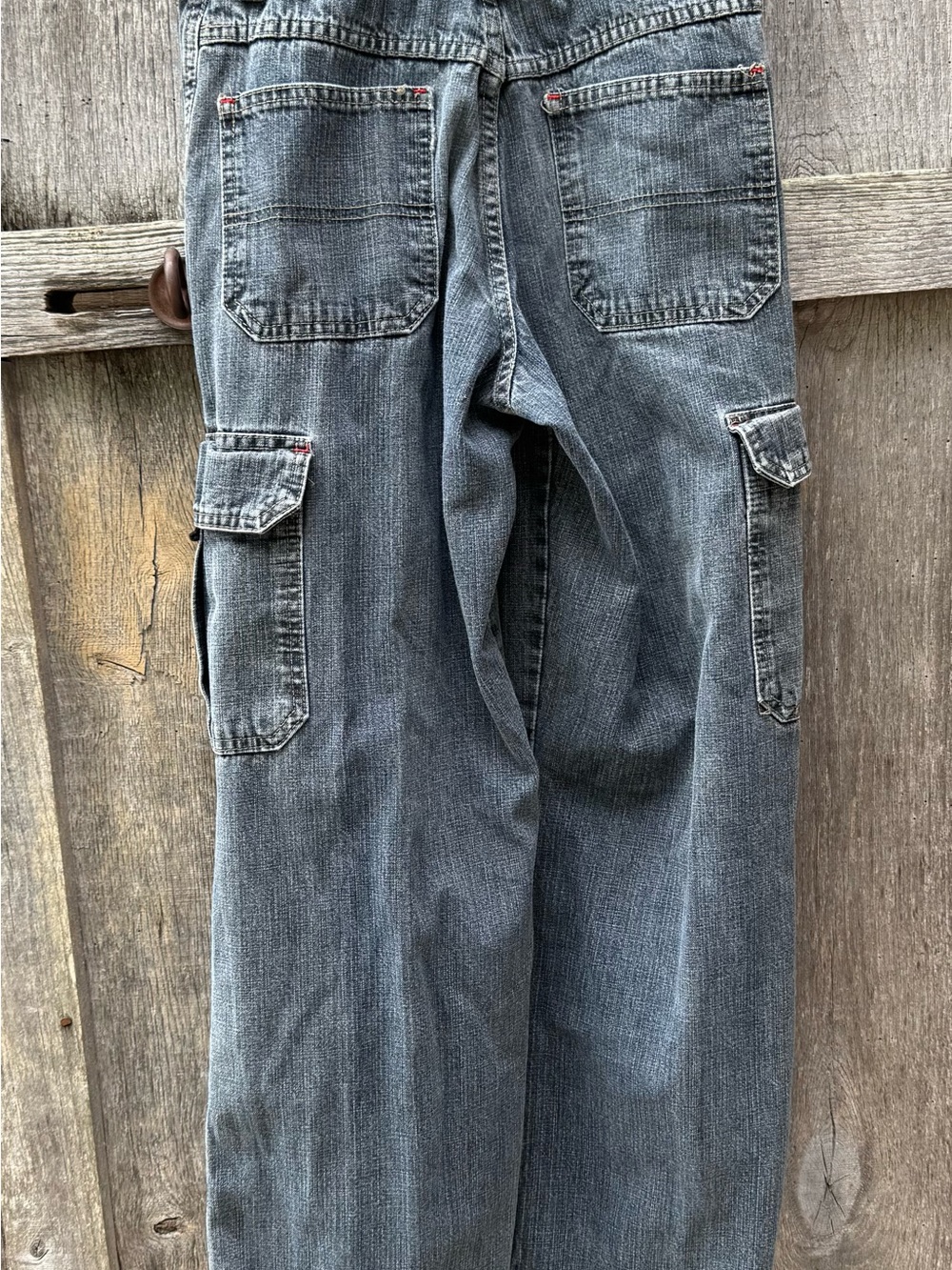 Wrangler Cargo Denim Pants Jeans with Flap Pockets youth boys size 14 regular - Picture 3 of 11